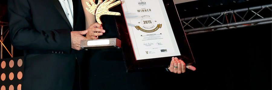 Bronwen Wetton with Minister Hanekom at the Lilizela Award event